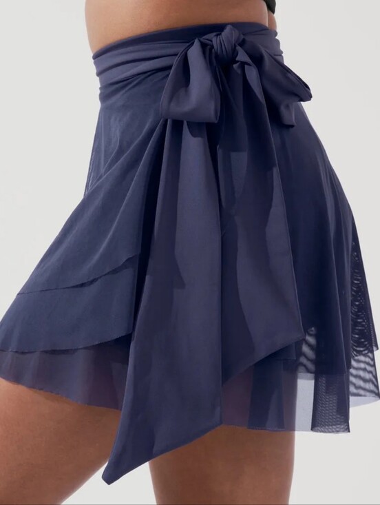 POPFLEX Pants - New Popflex Juliet Wrap Skort Peacoat Navy Smoky Small Pirouette Ballet Skirt
